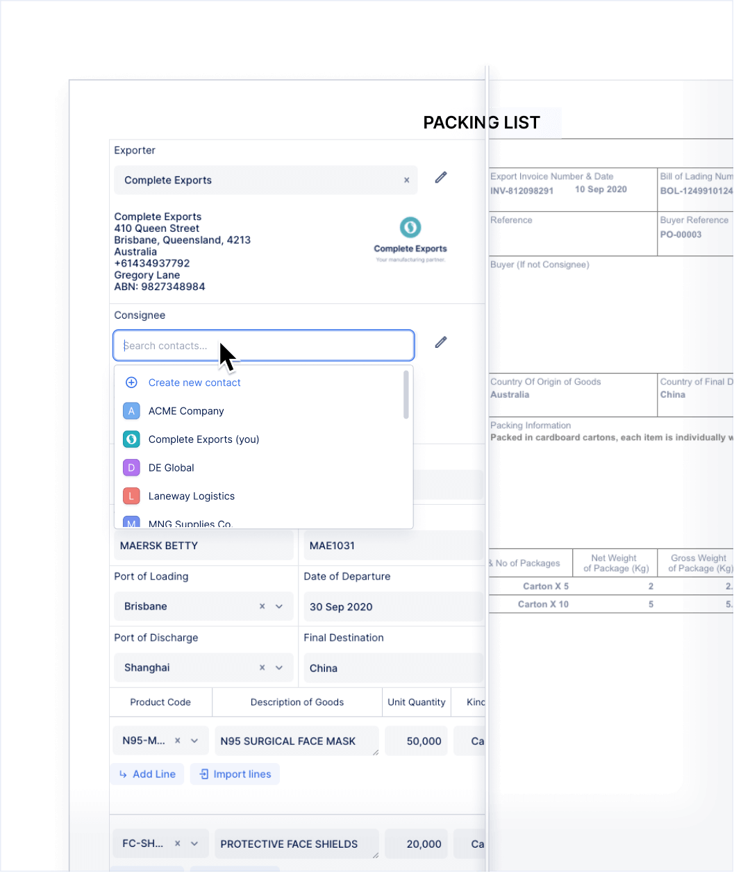 Export Documentation Software